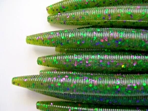 50 pk 5" Senko style - WATERMELON CANDY - Soft Plastic Worm Lures - SCENT & SALT - Picture 1 of 3