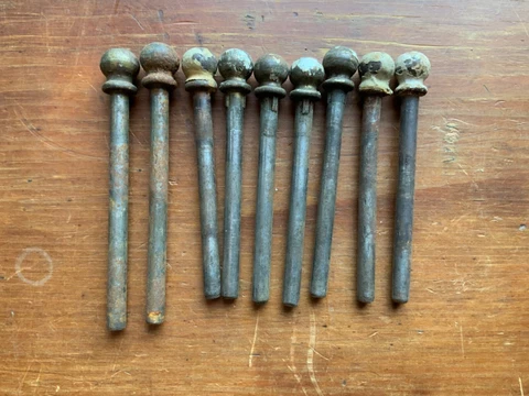 9 VINTAGE CANNONBALL HINGE PINS DOOR HARDWARE ARCHITECTURAL SALVAGE Cover