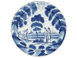 1720S LONDON OR DELFT CHARGER PLATE BRISTOL STYLE - Picture 1 of 10