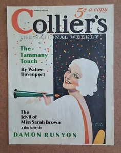 Collier's Magazine - Silvester Party Woman - 28. Januar 1933 NUR UMSCHLAG - Bild 1 von 1