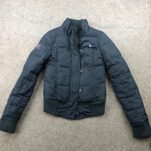 Abercrombie Fitch Jacket Girls Large Blue Full Zip Hooded Fleece Down * - Picture 1 of 13