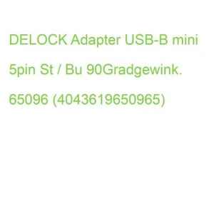 DELOCK Adapter USB-B mini 5pin St / Bu 90Gradgewink. 65096 (4043619650965) - Bild 1 von 2