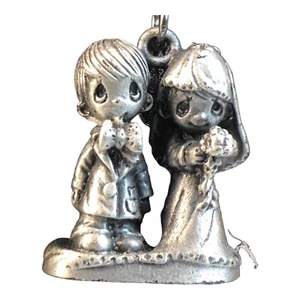 Precious Moments Silver Plate Bride and Groom Charm - Picture 1 of 4