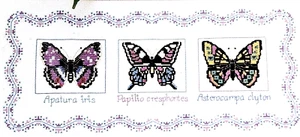 Bucilla Butterflies trio Counted Cross Stitch Kit 1993 NIP Sealed Rosemary Hayes - Imagen 1 de 12