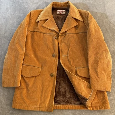 Jaqueta de veludo vintage McGregor forrada de pele sintética casaco celeiro tamanho 38 Sherpa - Imagem 1 de 4