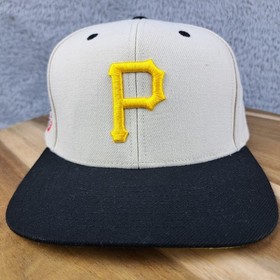 Pittsburgh Pirates Hat Cap Snap Back Beige Yellow Logo MLB Baseball Mitchell Nes