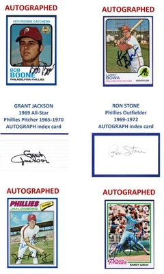 AUTO PHILLIES BASEBALL w/ 28 VINTAGE TOPPS CARD 1971 LUZINSKI RC #439 1968-1970s - Image 1 of 4