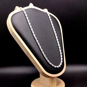 925 Sterling Silber plattiert Halskette Diamantschliff 4 mm Vintage Mode Geburtstagsgeschenk - Bild 1 von 6