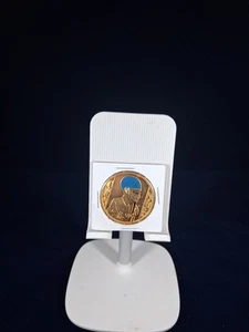 2008 Somalia -250 Shillings Gold Plated Enameled Pta Statue Egypt God No Silver - Picture 1 of 5