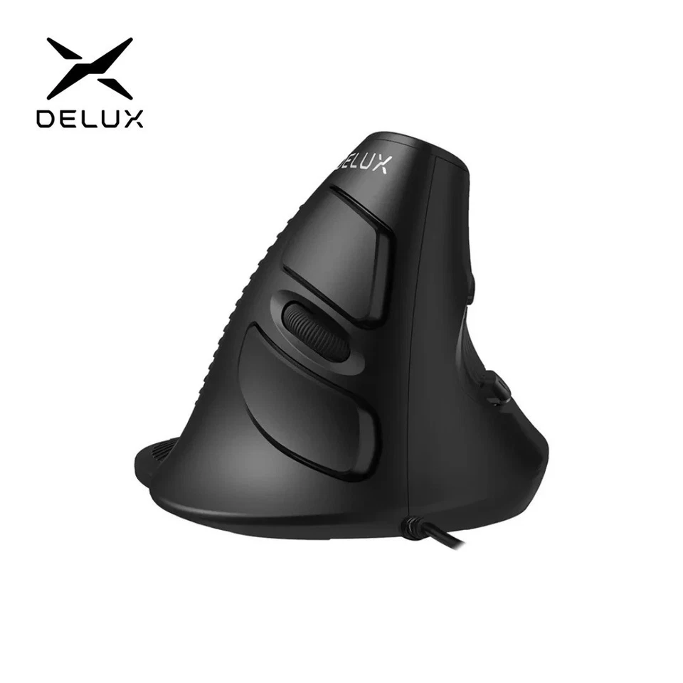 Delux M618BU Ergonomic Vertical Mouse 6 Buttons 1600DPI Wrist Rest PC - Image 1 of 4