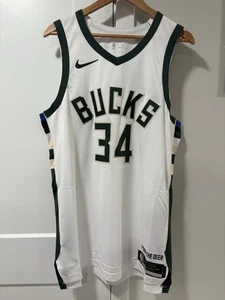 Nike Milwaukee Bucks Giannis Antetokounmpo Weiß 100% Authentic Trikot 48 L RAR - Bild 1 von 14