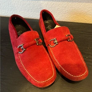 Red suede leather slides men's casual shoes Scarpe Designer Cherruti size 28? - Picture 1 of 6