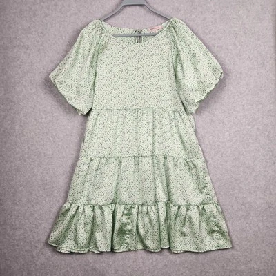 Vestido BCBG Generation Mujer Grande Como Nuevo Volantes Manga Abullonada Boho Bebé Muñeca Foto 1 de 4