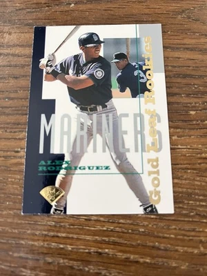 1995 Leaf Gold Leaf Rookies - Alex Rodriguez #1 RC Seattle Mariners - Image 1 of 2