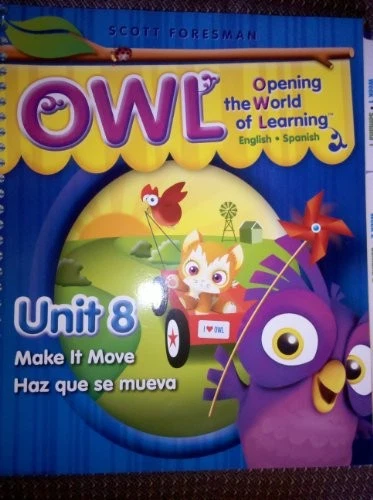 OWL, UNIT 8, MAKE IT MOVE, PRE-K, ENGLISH/SPANISH (OPENING *Excellent Condition* - Image 1 of 1