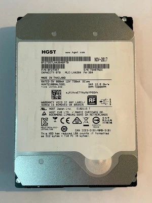 Hitachi 0F27357 8TB 3.5” 7200RPM 12.0GB/s HDD HUH721008AL5201 - Image 1 of 3