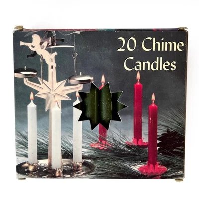 Velas de carillón de Navidad de colección - Caja de 20 velas de fiesta verde pino - 1/2"w x 4"h Foto 1 de 4
