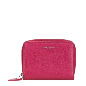 SAINT LAURENT YSL logo Zip Around Bifold Wallet Women 【Used】 - Picture 1 of 10