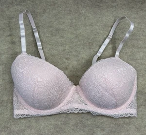 Jessica Simpson Womens Full Figure Bra Underwire Padded Heart Light Pink 36C - Picture 1 of 6