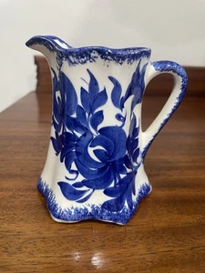 Cash Family Pottery BLUE RIDGE Pitcher hand painted Blue Flowers. 6”. - Picture 1 of 10