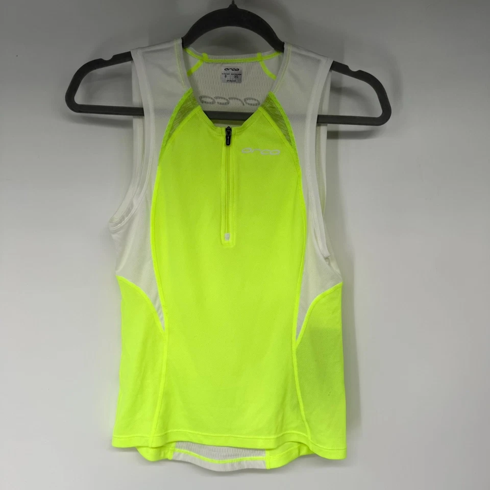 Camiseta regata feminina Orca Core ciclismo triatlo XS amarela branca atlética terno triplo nova com etiquetas - Imagem 1 de 4