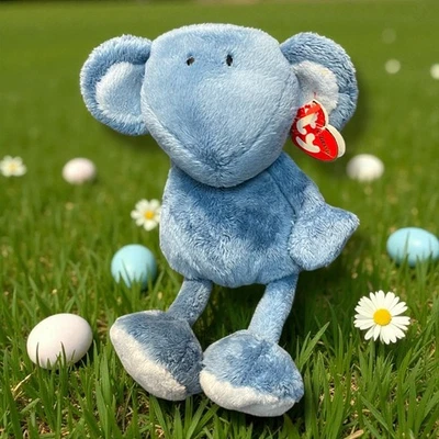 Ty Classics Collection Jazzy Blue Mouse Beanie Baby Lovey Nursery Decor Gift 10" - Image 1 of 4