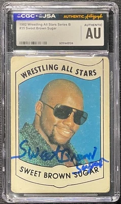 SWEET BROWN SUGAR FIRMADO 1982 LUCHA LIBRE ALL STARS NOVATO KOKO B WARE CGC JSA Foto 1 de 2