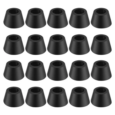 20 peças tampas de extremidade de perna móveis de borracha preta cadeira sofá mesa 16mm diâmetro X9V29111 - Imagem 1 de 4