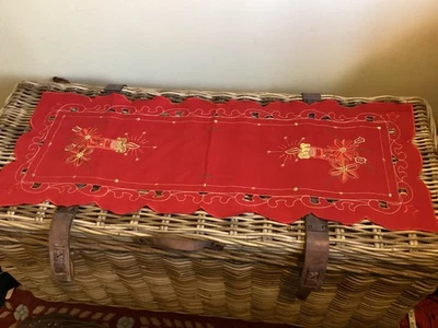 Vintage Christmas Table Runner 34” x 12” Old Shop Stock - Unused - Image 1 of 2