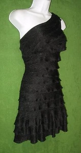 MSSP Max Studio schwarz Netz Verschluss Plissee Cocktail Social Kleid S $ 98 VERSCHIEDENES - Bild 1 von 7