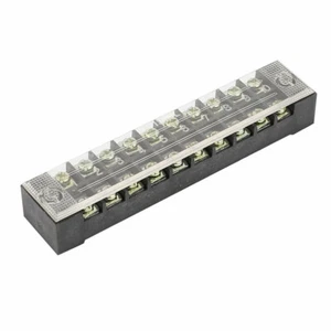 2X Block 10Position 600V 15A Wire Barrier Dual Row Screw Terminal Panel TB-1510L - Picture 1 of 5