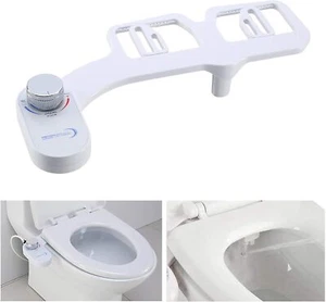 Bidet Fresh Water Dual Spray Kit Non Electric Toilet Seat Attachment Cold Wash - Picture 1 of 8