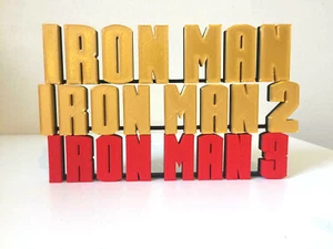Iron Man 2 3 Logo Retro Display Collectible Text Memorabilia Stand Hulk Marvel - Picture 1 of 7
