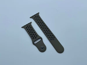 Genuine Apple Watch Nike Sport Band Strap OLIVE GREY / BLACK 49mm 46mm 45mm - Zdjęcie 1 z 8