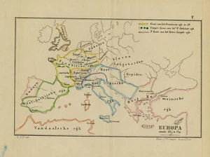 Antique Map-History-View of Europe around 511 AD-Scheepens-1866 - Picture 1 of 5