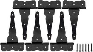 6 Pack 8 inch Heavy Duty Decorative T Strap Tee Hinges Shed Storage Gate Barns - Picture 1 of 9