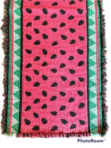 Wassermelone Tischläufer rot grün Obst Sommer lang bunt Fransen 66x13 - Bild 1 von 2