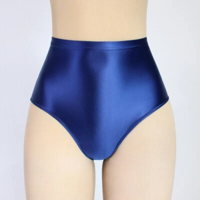 Calcinha feminina de cetim brilhante calcinha calcinha academia ioga shorts roupa íntima baús de natação - Imagem 1 de 4