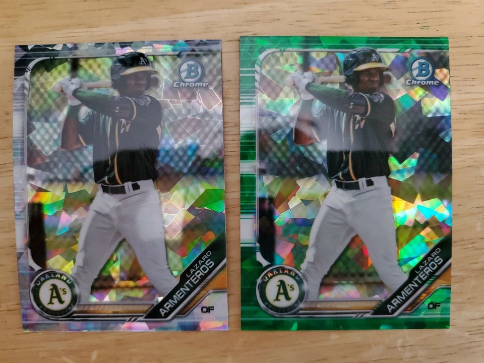 2019 Bowman Draft Lazaro Armenteros Sapphire Green Parallel /50 & Base - Image 1 of 4