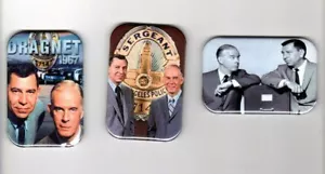 DRAGNET TV SHOW 3 KÜHLSCHRANKMAGNET 2"" X 3"" MIT ABGERUNDETER ECKE - Bild 1 von 5