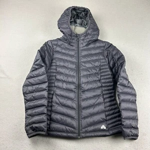 Eastern Mountain Sports Jacket Womens Small Black Full Zip Hooded Goose Down * - Picture 1 of 12