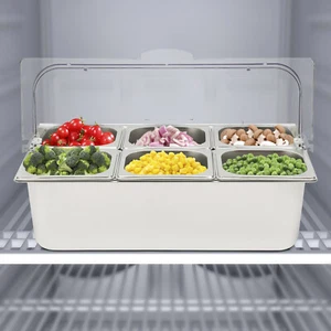 For Fruit Beef Party Buffet Cooling Ice Food Dishes Display Plate Case With Lid - Picture 1 of 20