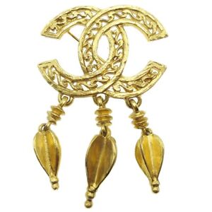 Chanel Fringe Brooch Pin Gold 95A 99870