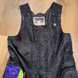 Arctic Cat Snowmobile Bib Pants Mens Snow Ski Suit Vintage 80s Snowsuit Large - Picture 1 of 16