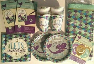 MERMAID WISHES - Birthday Party Supply Pack Decoration DELUXE Kit 16 w/ Invites - Picture 1 of 6