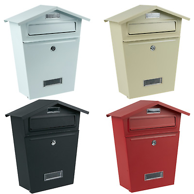 New Large Steel Post Box Postbox Lockable Outside Letter Mail Wall Mounted Keys • 17.95£