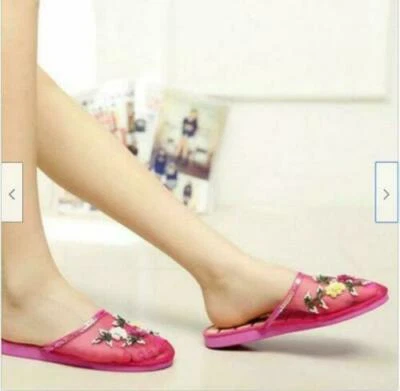 Mujer DAMA Malla Floral Zapatillas Deslizables Sin Cordones Pisos Chanclas Mocasines Mules Foto 1 de 4