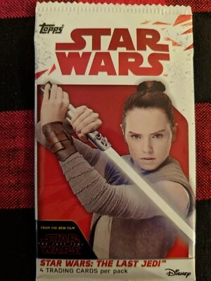 STAR WARS: THE LAST JEDI TRADING CARDS 4 PER PACK FACTORY/SEALED!!! - Image 1 of 3
