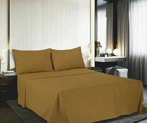 Bed Sheet Pillow Cover Set Beige 1800 Count Deep Pocket Microfiber - Picture 1 of 6