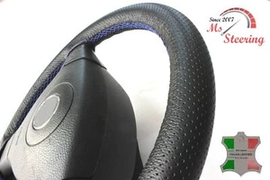 FOR LEXUS SC 02-10 BLACK PERF LEATHER STEERING WHEEL COVER ROYAL BLUE STIT - Imagen 1 de 6